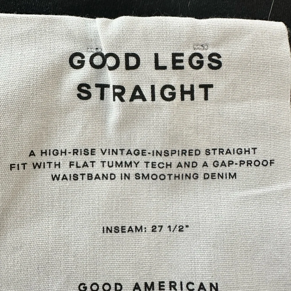 Good American Black Straight Good Legs Jeans Size 8 NWT 27.5”Inseam - Picture 9 of 11